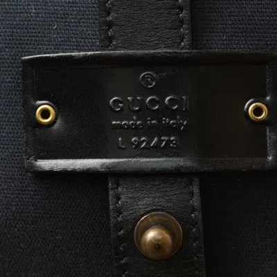 Pre-owned Gucci Black Cotton Canvas Shoulder Bag Sling Bag ()