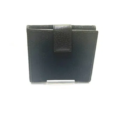 Pre-owned Gucci Black Red Color Gg Canvas Wallet (bi-fold) () In Multi