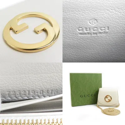 Pre-owned Gucci Ivory Leather Chain/shoulder Wallet () In White