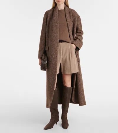 Brunello Cucinelli Monili Suede Knee-high Boots In Brown