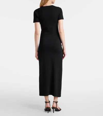 Simkhai Women's Short Sleeve Soren Knit Midi Dress In Black In Black