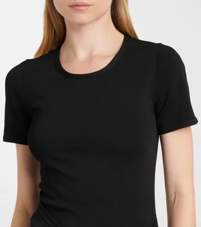 Simkhai Women's Short Sleeve Soren Knit Midi Dress In Black In Black