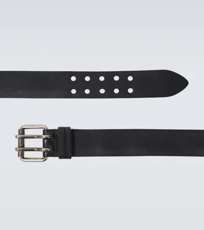 Saint Laurent Motorcycle Leather Belt In Black