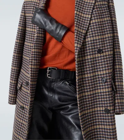 Saint Laurent Motorcycle Leather Belt In Black