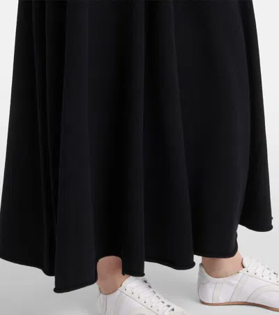 Extreme Cashmere Black Stretch Cashmere Blend Skirt In Black