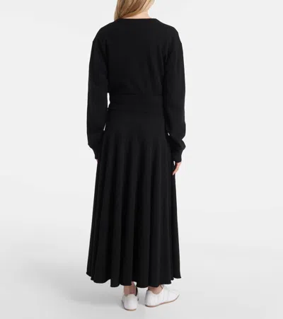 Extreme Cashmere Black Stretch Cashmere Blend Skirt In Black