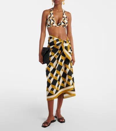 VIBRATION棉质与真丝沙滩罩衫