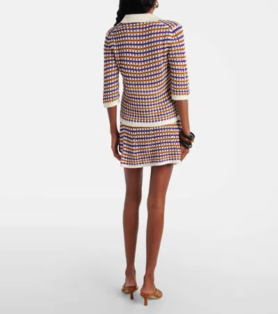 Eres Comeback Open-knit Cotton-blend Polo Shirt In Multi