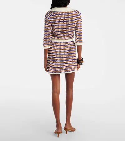 DESIGN棉质混纺网眼针织迷你半身裙