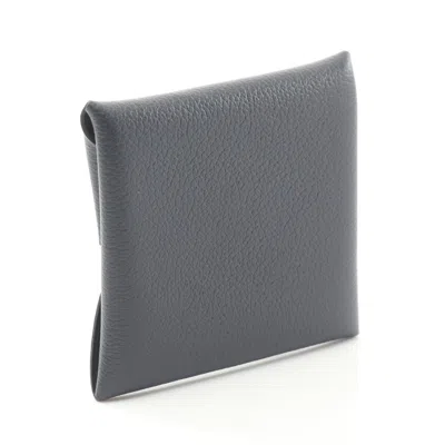 Pre-owned Hermes Blue Nuit Navy Coin Purse/coin Case ()