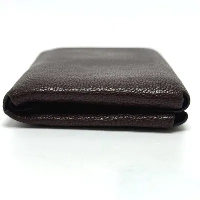 Pre-owned Hermes Brown Chevre Coromandel Leather Coin Purse/coin Case ()