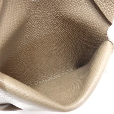 Pre-owned Hermes Etoupe Gray Epsom Leather Coin Purse/coin Case ()