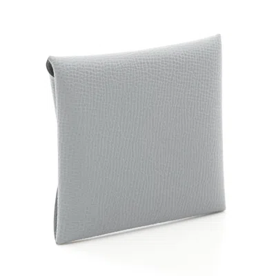 Pre-owned Hermes Gray Epsom Leather Coin Purse/coin Case ()