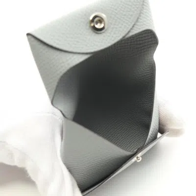 Pre-owned Hermes Gray Epsom Leather Coin Purse/coin Case ()