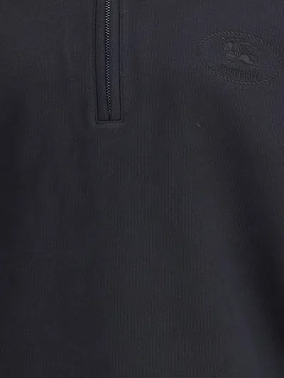 Burberry Mens Logo-embroidered Funnel-neck Cotton Sweatshirt Black Xl In Black