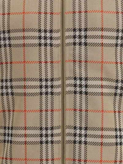 Burberry Beige Sweatshirt With Check Motif In Jacquard In Brown