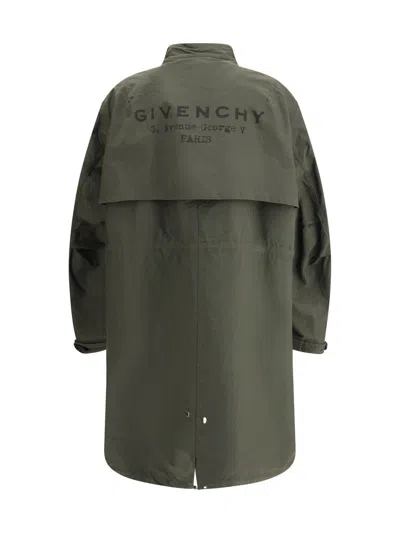 Givenchy Stamp Cotton-blend Raincoat In Brown
