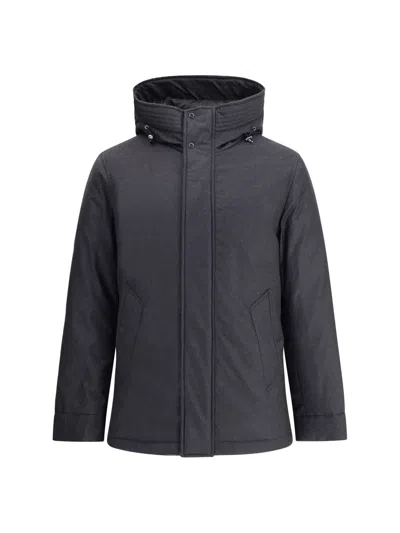 Woolrich Drawstring-hood Down Jacket In Black