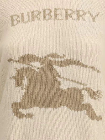 Burberry Equestrian Knight Wool Sweater In Neutral