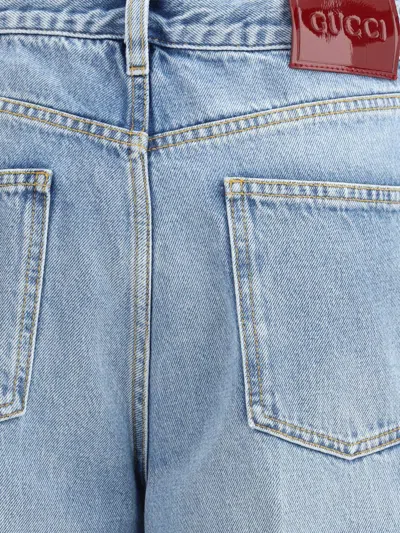 Gucci Washed Straight-leg Boyfriend Jeans In Blue
