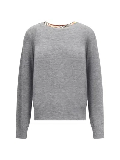 Burberry Women Knit Roundneck In Gray