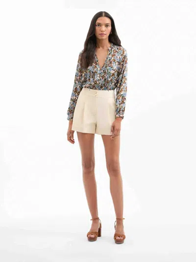 Veronica Beard Linds Floral-print Silk Blouse In Brown