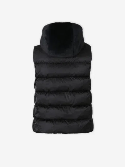 Herno Quilted Hooded Gilet In Black