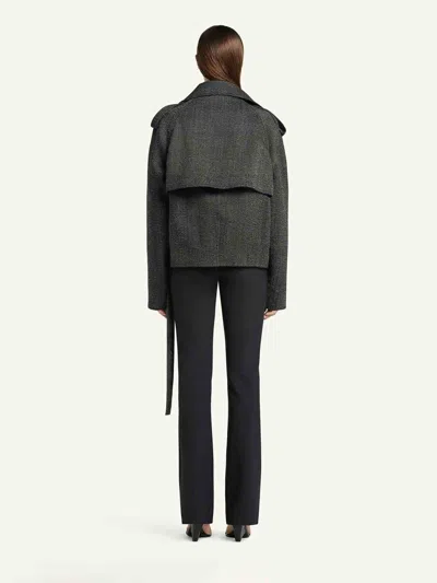 Courrèges Oversized-collar Cropped Jacket In Gray