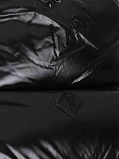 Herno Glossy Hooded Down Coat With Quilted Design In Black