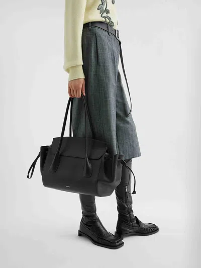 Jil Sander Small Voyage Shoulder Bag In Black