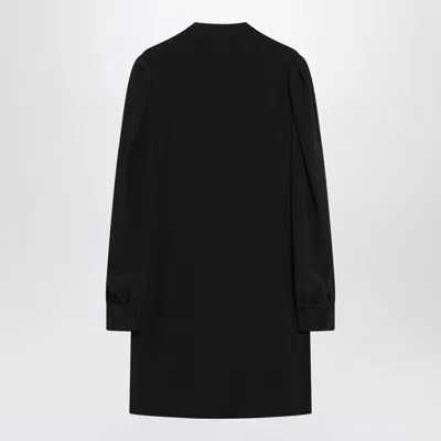 Chloé Black Ruffled Dress In Silk Blend In Black