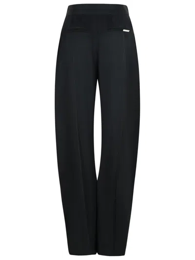 Attico Gary Long Black Virgin Wool Pants In Black