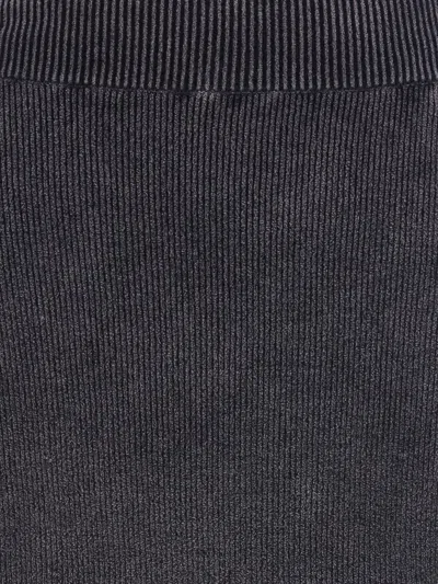 Alexander Wang Ribbed Logo-embossed Skirt In Gray