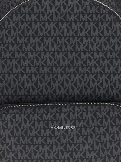 Michael Kors Tanner Large Printed Signature Logo Backpack In Black
