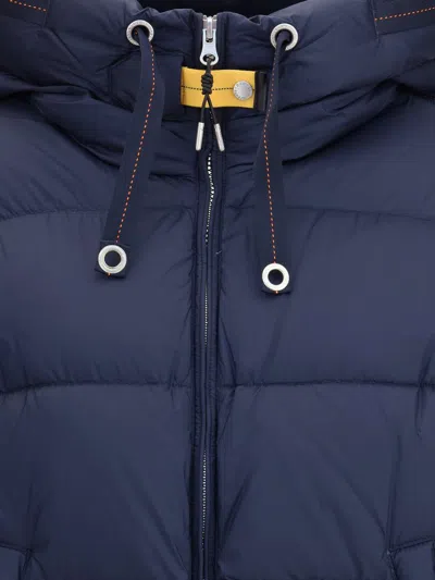 Parajumpers Hooded Quilted Down Jacket In Blue