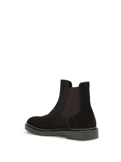 Fratelli Rossetti Elastic-panel Suede Boots In Brown