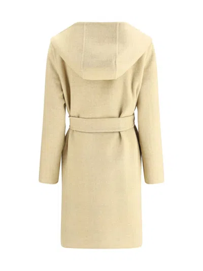 Burberry Checked-detail Wrap Coat In Sand
