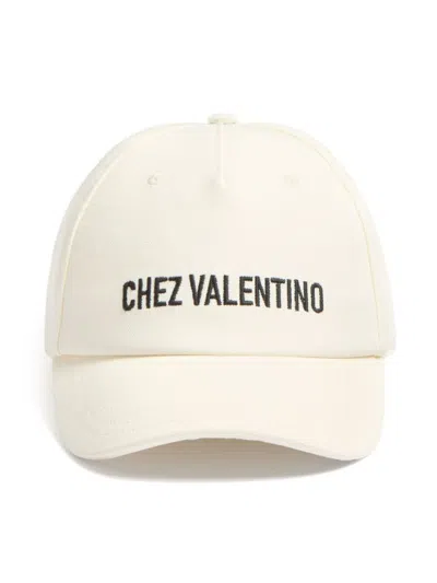 Valentino Baseball Cap With Embroidery In Neutral