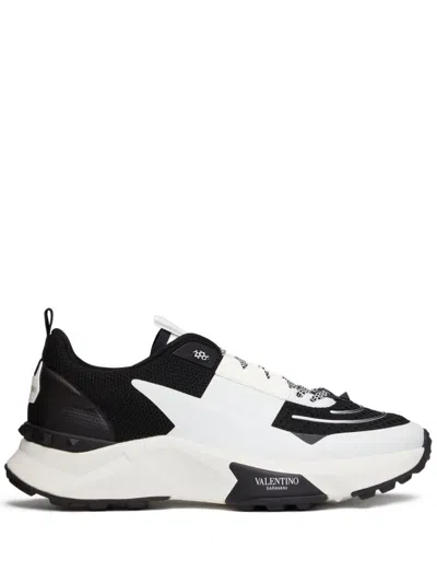 Valentino Garavani True Act Low Top Trainer In Mesh And Rubberised Fabric In Animal Print