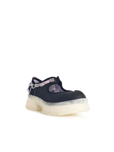 Ugg Mary Jane Flats With Translucent Sole And Decorative Bows In Black
