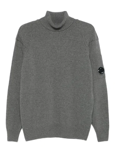 C.p. Company Knitwear Turtle Neck In Lambswool Grs Clothing In Gray