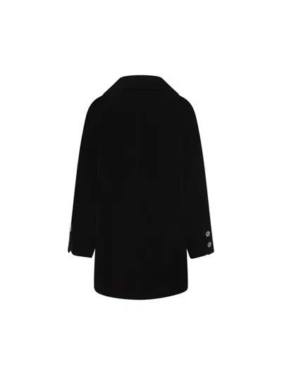 Camplin Woman Coat Black Size 10 Wool, Polyamide In Black