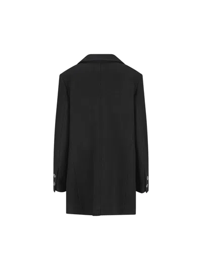 Camplin Woman Coat Black Size 10 Wool, Polyamide In Multi