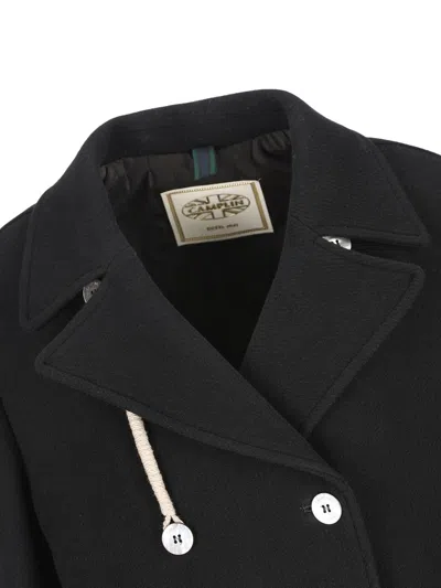 Camplin Woman Coat Black Size 10 Wool, Polyamide In Multi