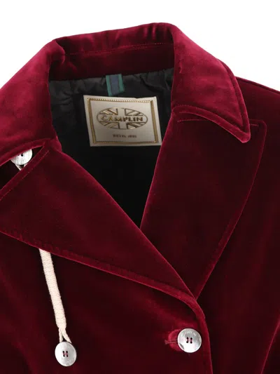 Camplin Double-breasted Velvet Coat In Multi