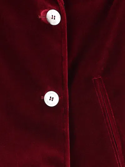 Camplin Double-breasted Velvet Coat In Multi