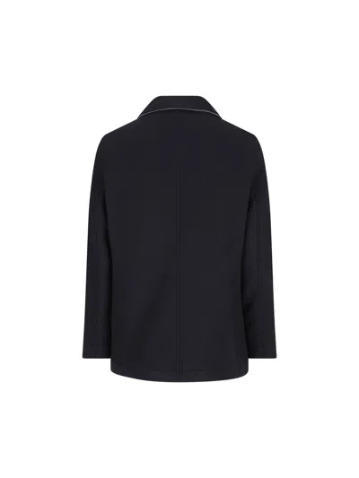 Camplin Peacoat In Wool Blend In Multi