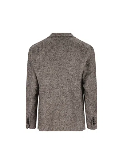 Tagliatore Montecarlo Doppio Petto Boucle Jackets Grey In Gray