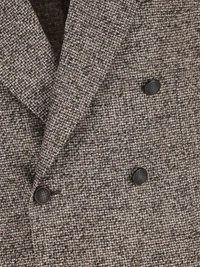 Tagliatore Montecarlo Doppio Petto Boucle Jackets Grey In Gray
