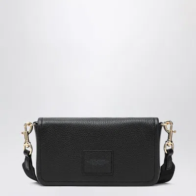 Marc Jacobs Mini Black Crossbody Bag With Engraved Logo In Metallic
